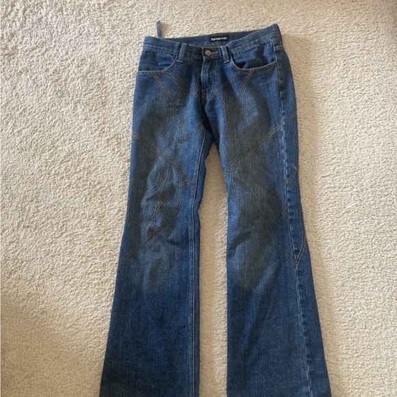 Express Dark Blue Flare Jeans